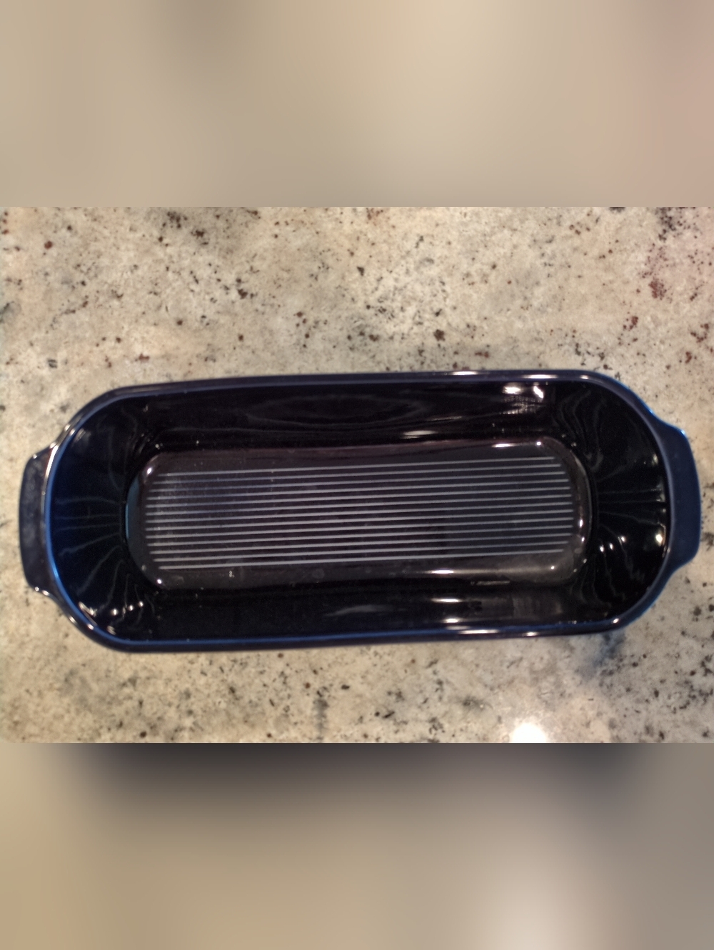 Emile Henry Bread Loaf Baker Base Only Blue Ceramic 14" Made in France